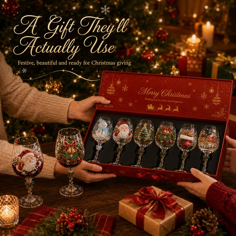 🔥 Last Day 56% OFF🥂Christmas 3D Wine Glass Collection Gift Box Set ✨
