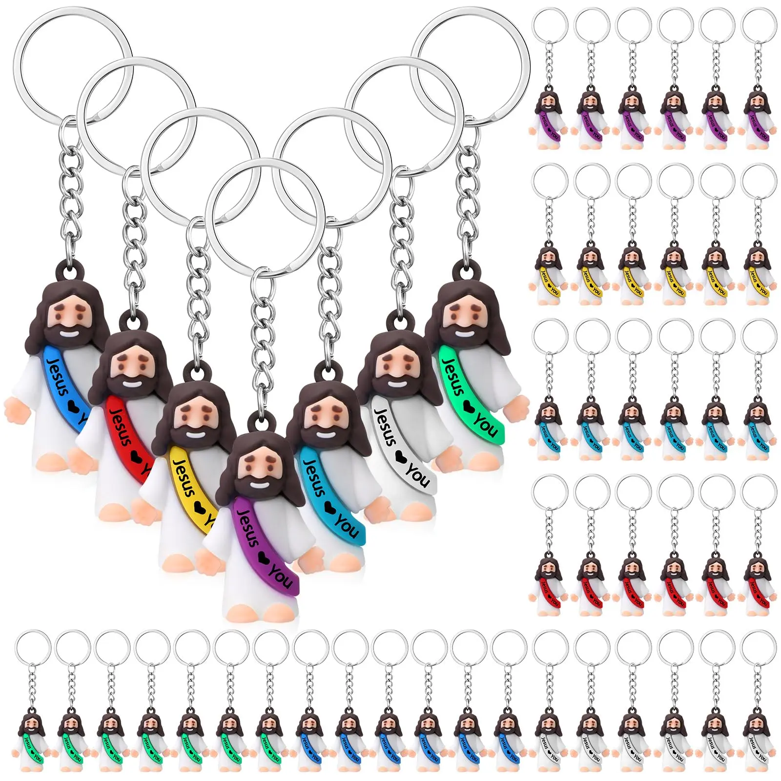 Jesus Loves You Mini Keychains, 24/48 Pcs
