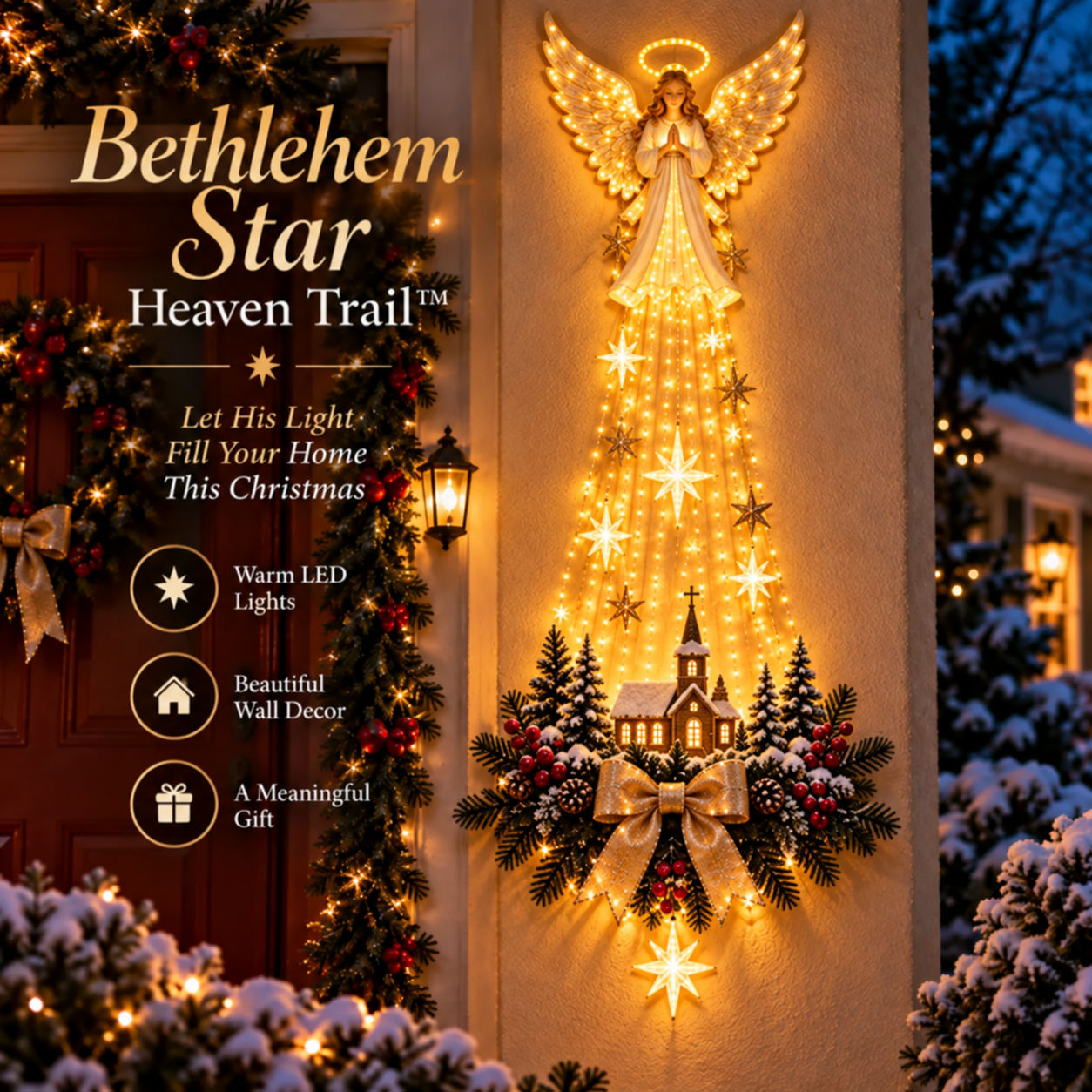 ✨Last Day 59% OFF✨✝️ Bethlehem Star of Faith™ – Lighted Nativity Wall Decor