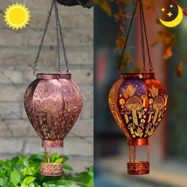 🔥 Last Day 72% OFFSolar Hot Air Balloon Lantern – Auto-On, Hollow-Out Projection, Weatherproof