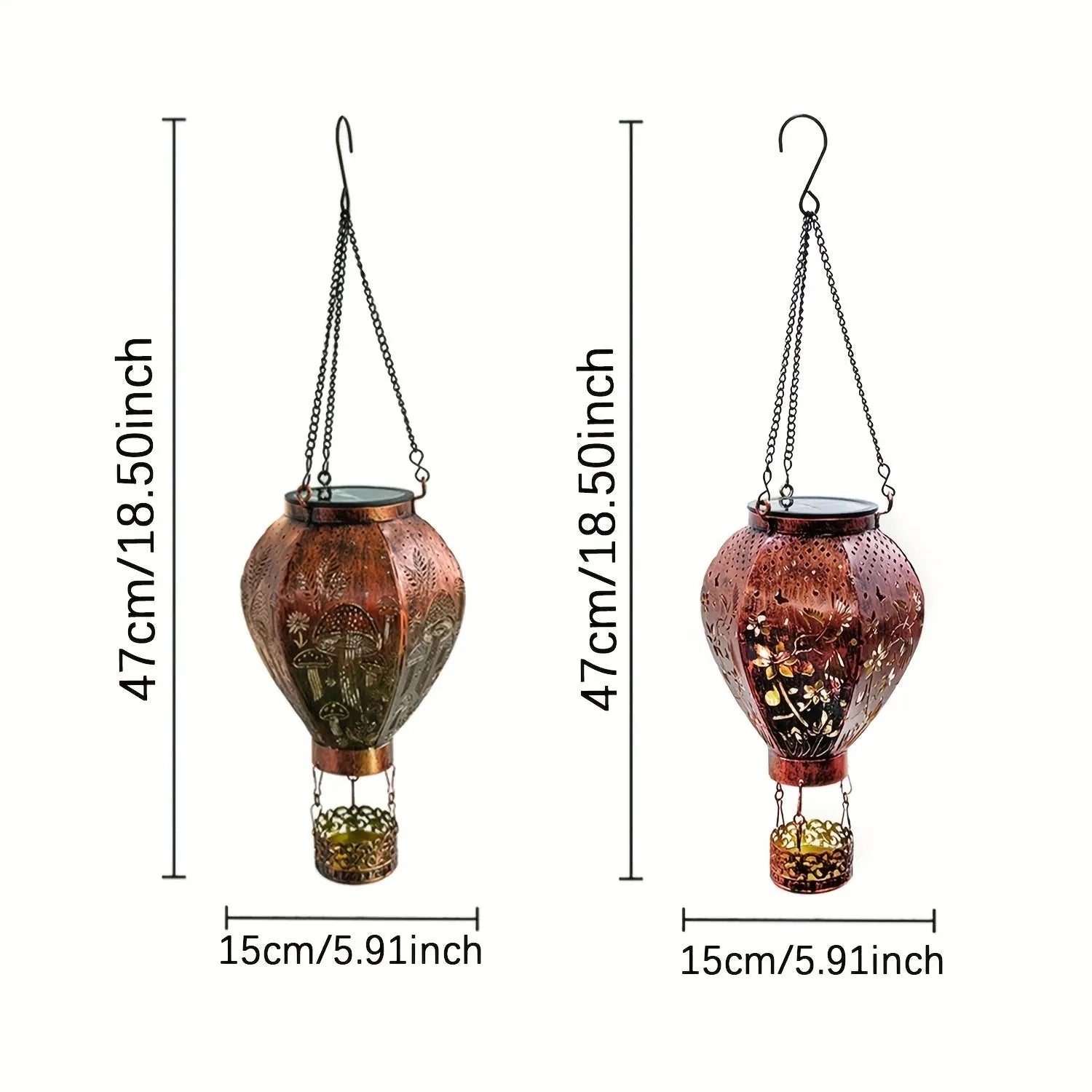 🔥 Last Day 72% OFFSolar Hot Air Balloon Lantern – Auto-On, Hollow-Out Projection, Weatherproof