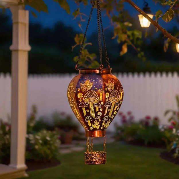 🔥 Last Day 72% OFFSolar Hot Air Balloon Lantern – Auto-On, Hollow-Out Projection, Weatherproof