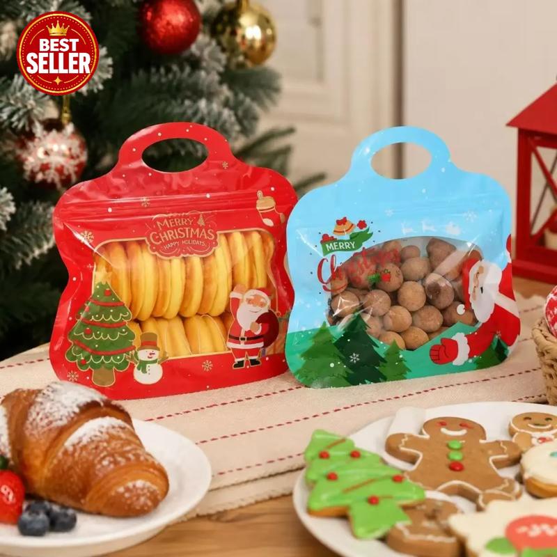 🎅LAST DAY SALE 70% OFF!!🎁Easy Fill, Easy Seal🎄 Festive Self-Seal Treat Bags