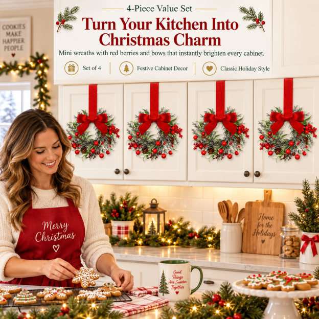 🏆2025 Super Value Set(50% OFF)💥🔥Retrowavy Christmas Kitchen Cabinet Wreaths