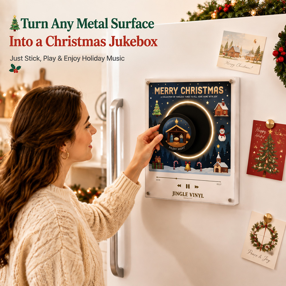 🎄 Mini Vinyl Record Player Magnet
