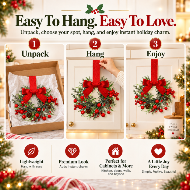 🏆2025 Super Value Set(50% OFF)💥🔥Retrowavy Christmas Kitchen Cabinet Wreaths