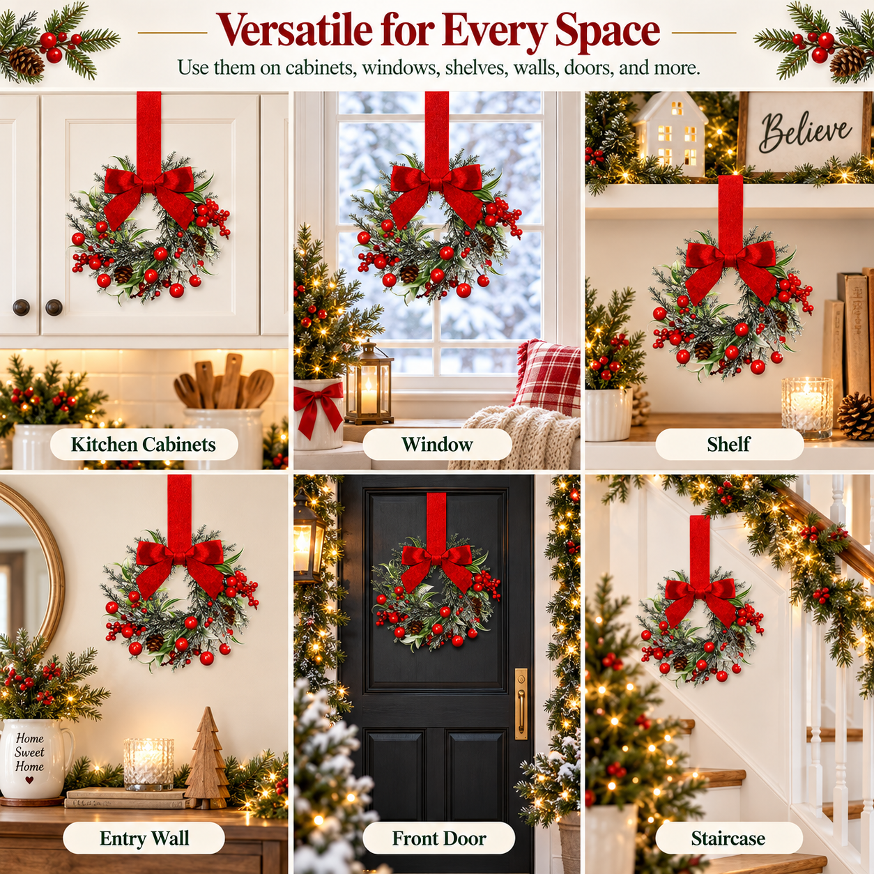 🏆2025 Super Value Set(50% OFF)💥🔥Retrowavy Christmas Kitchen Cabinet Wreaths
