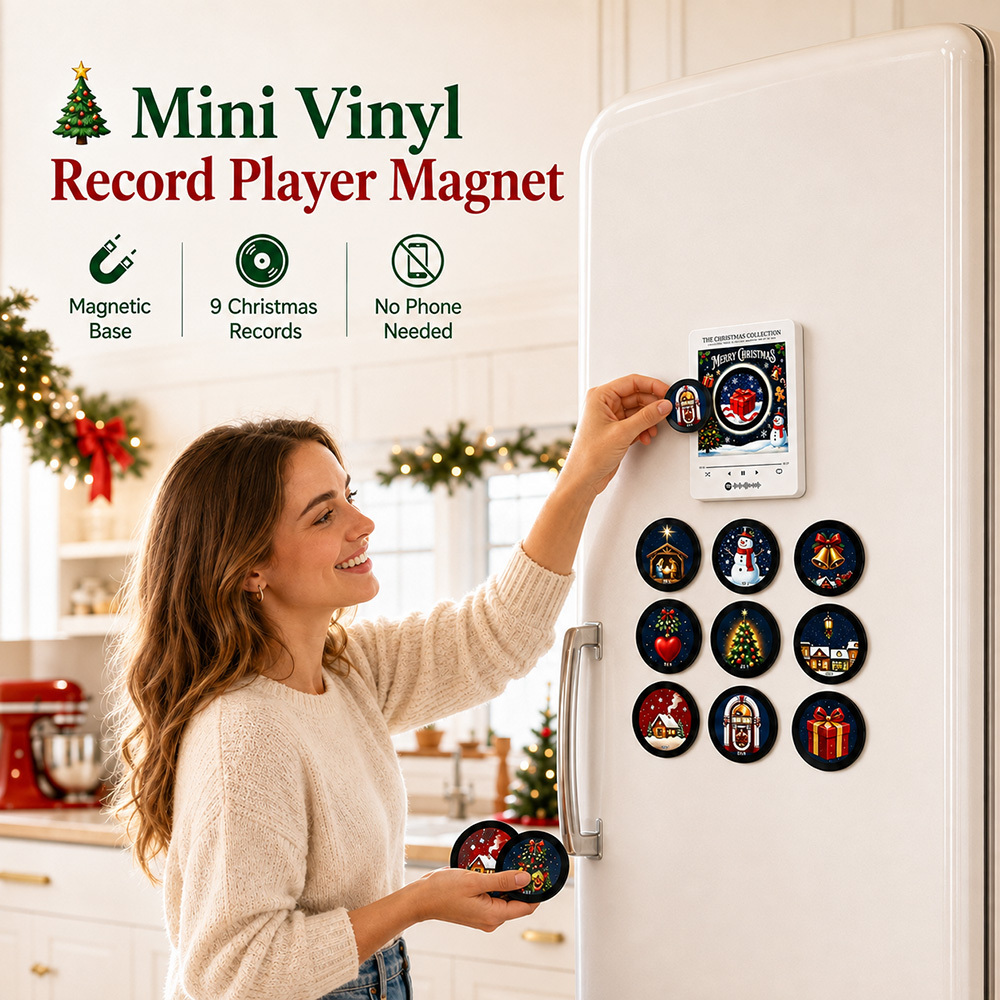 🎄 Mini Vinyl Record Player Magnet