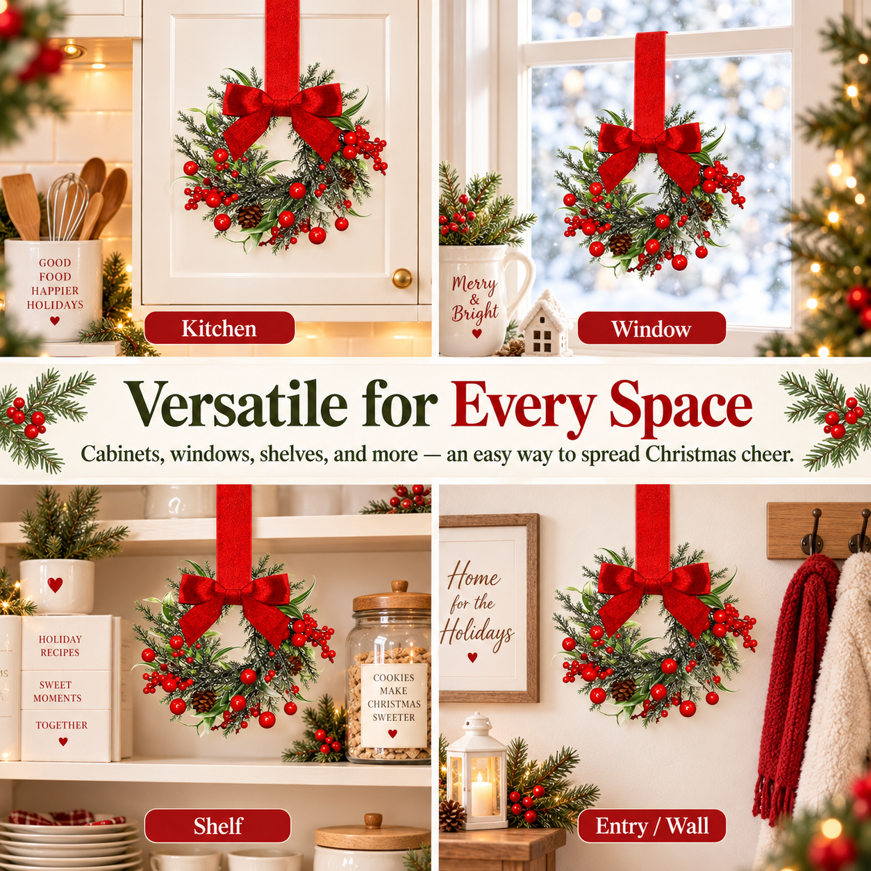 🏆2025 Super Value Set(50% OFF)💥🔥Retrowavy Christmas Kitchen Cabinet Wreaths