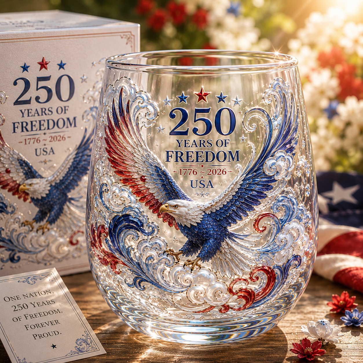 Limited Edition 2026 USA 250 Years of Freedom Eagle Whiskey Glass
