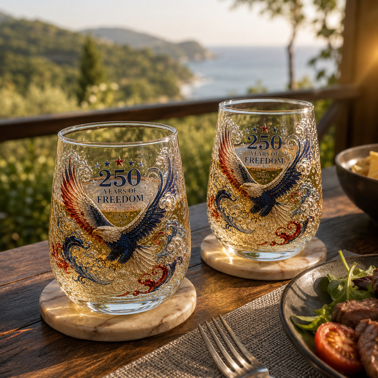 Limited Edition 2026 USA 250 Years of Freedom Eagle Whiskey Glass