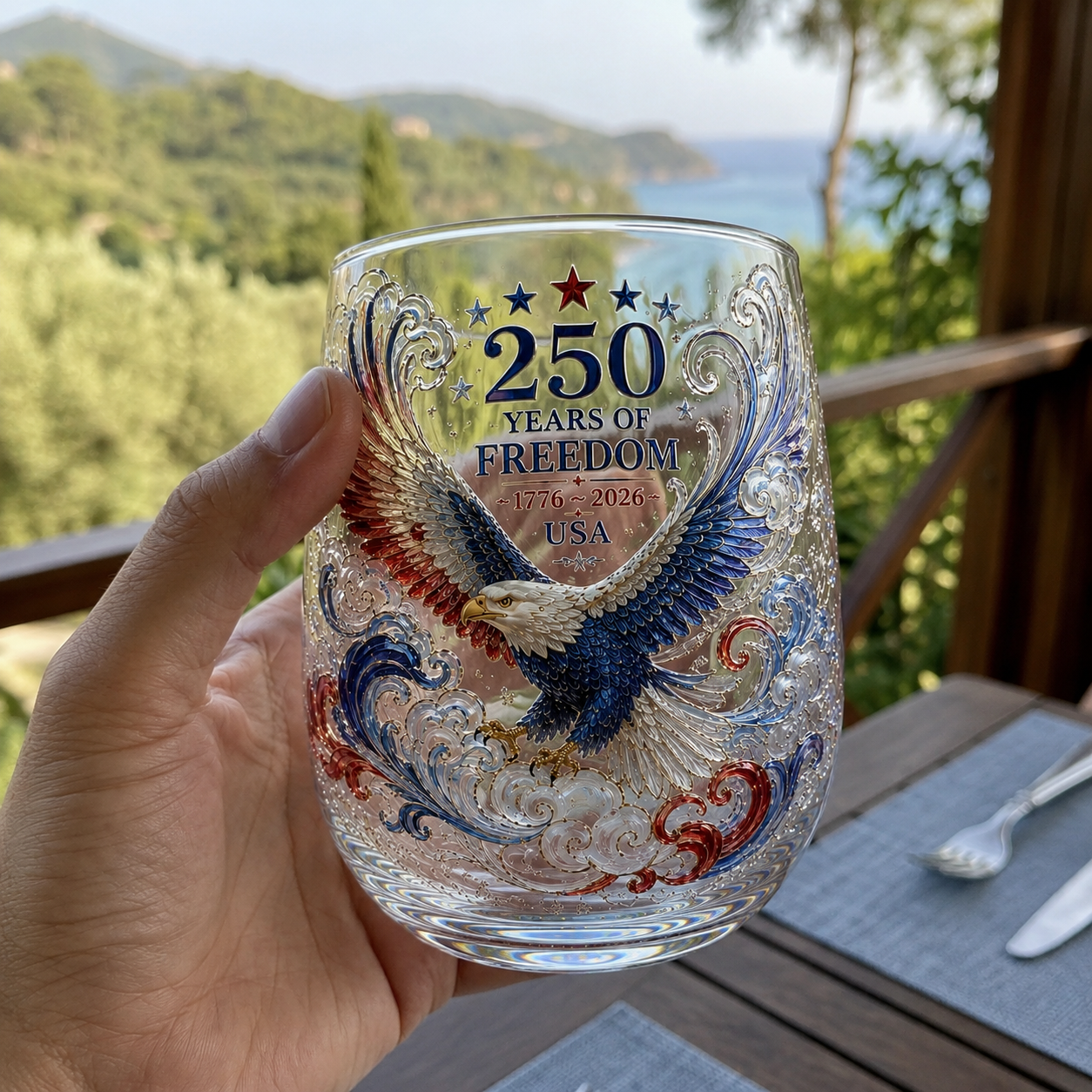Limited Edition 2026 USA 250 Years of Freedom Eagle Whiskey Glass