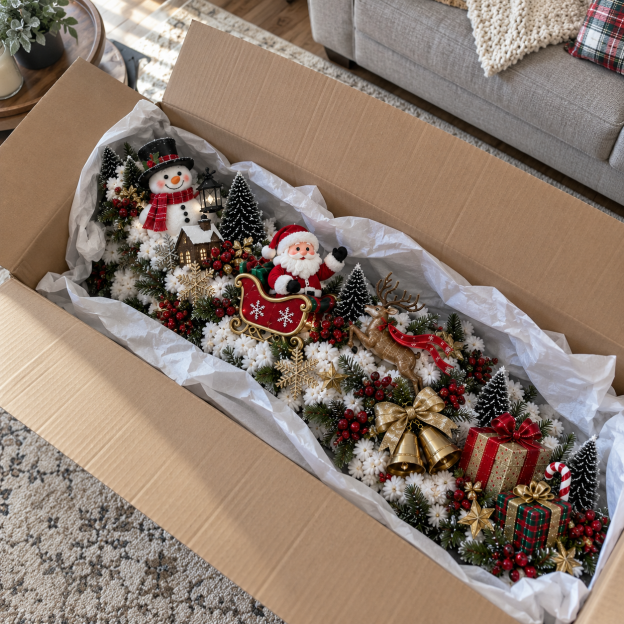 SAVE 70% BEFORE IT'S GONE🎅 Santa’s Sleigh Snowy Stair Railing Decor