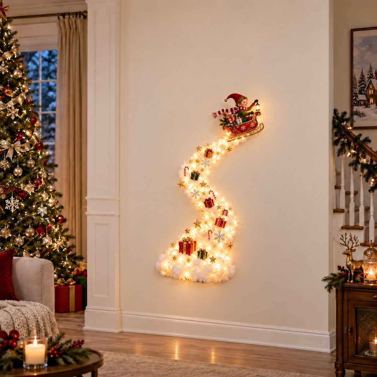 ✨ Enchanted Christmas Trail Wall Light | A Little Holiday Magic After Dark
