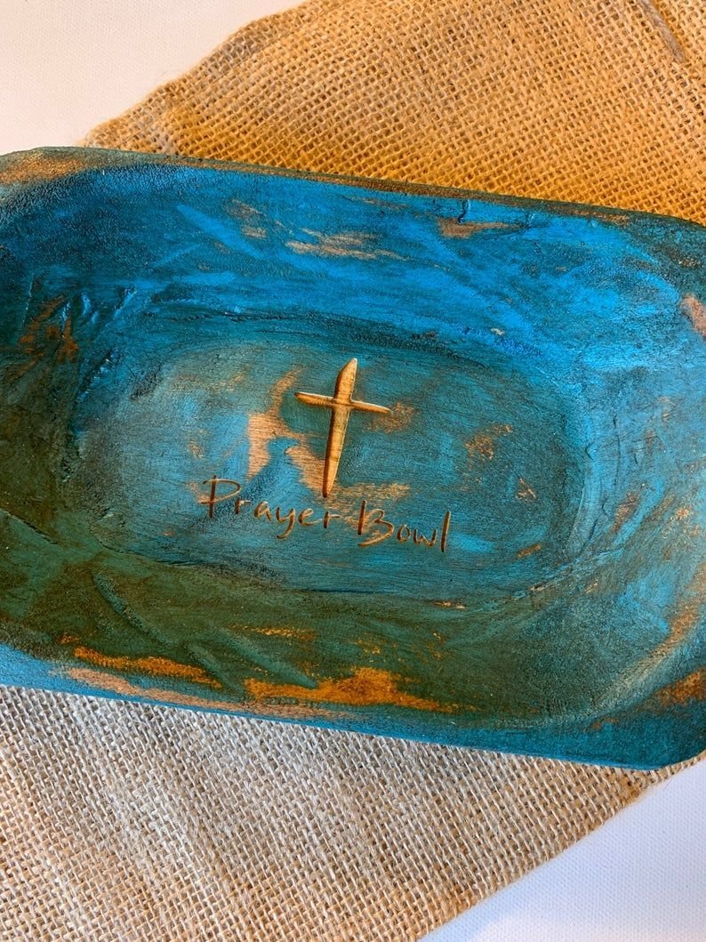 Sold Out---Prayer Bowl Dough Bowl Cross religious gifts🎁