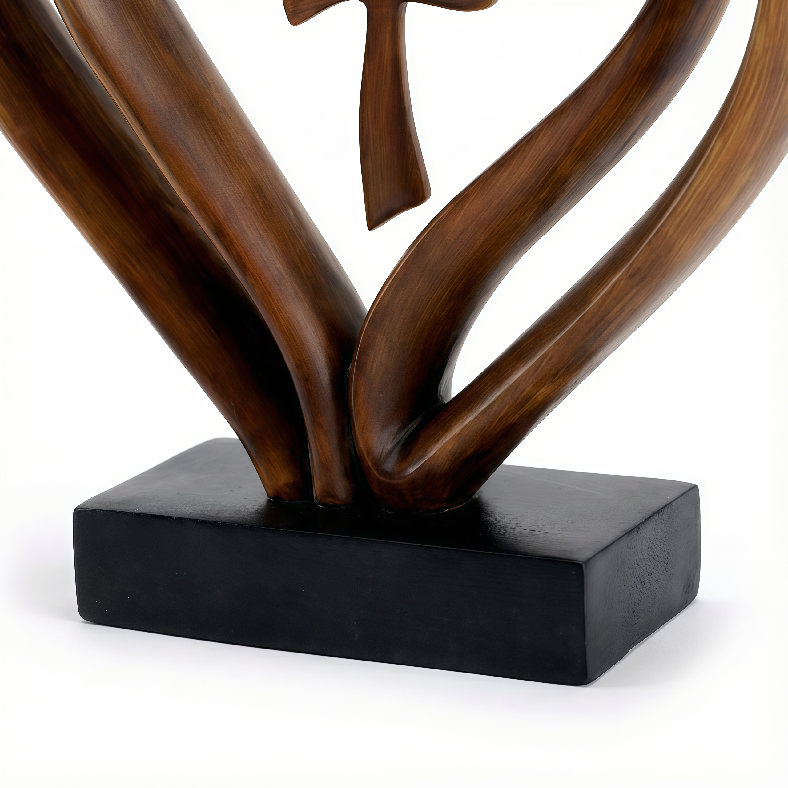✝Marriage Takes Three – Entwined Heart & Cross Christian Wedding Sculpture