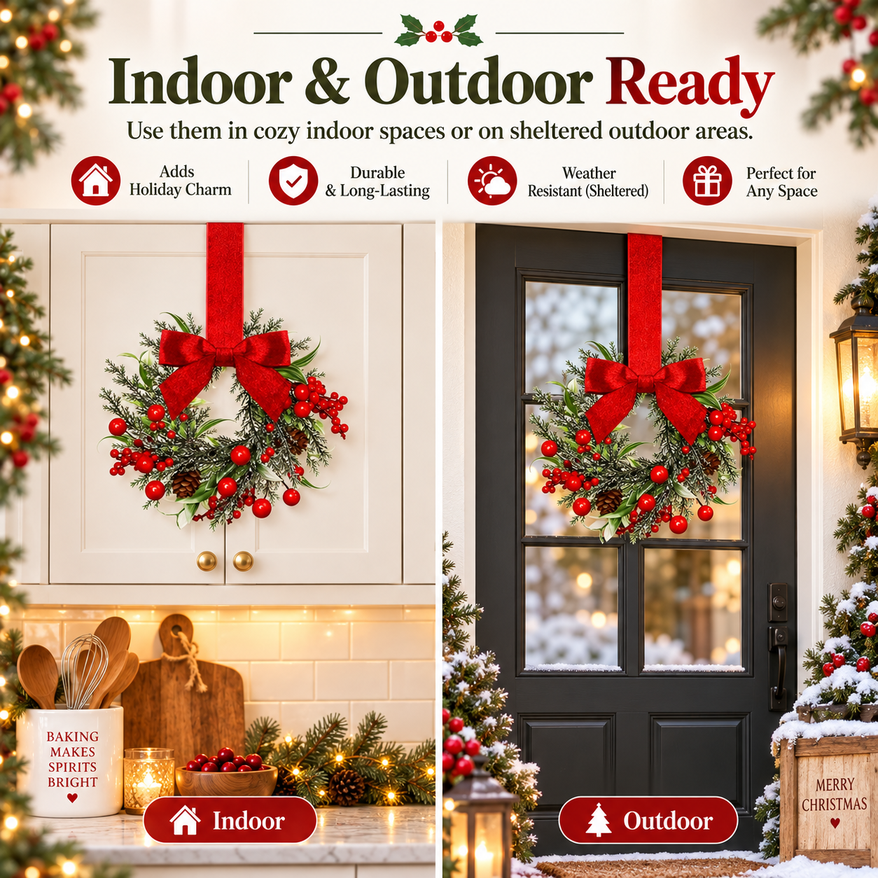 🏆2025 Super Value Set(50% OFF)💥🔥Retrowavy Christmas Kitchen Cabinet Wreaths