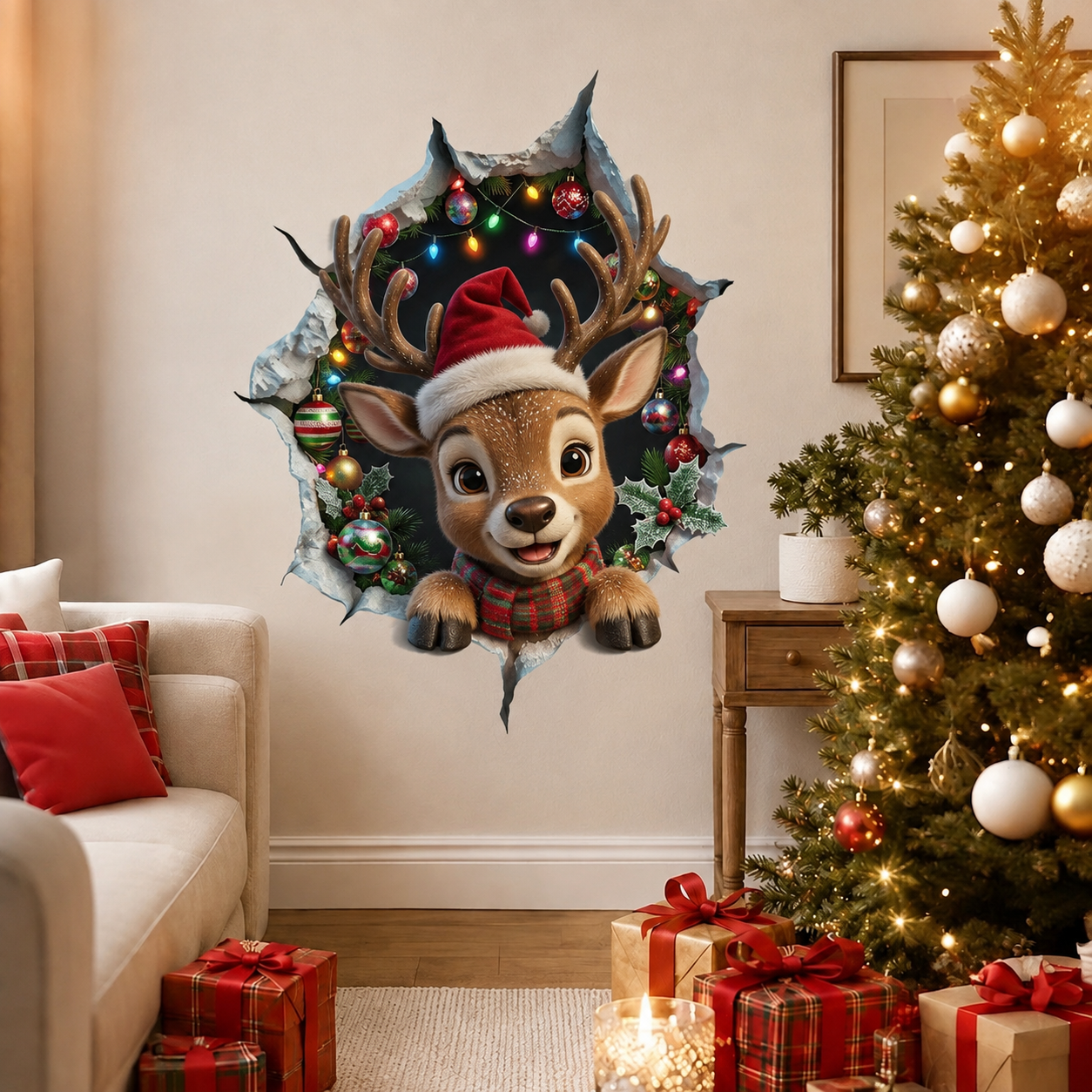🔥Last Day 49% OFF-Creative 3D Christmas Santa Wall Sticker