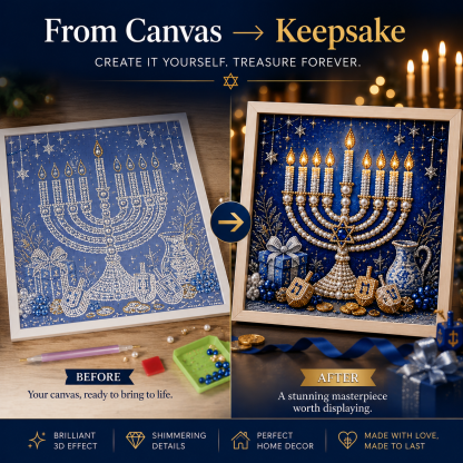 🔥Only Today BUY 2 GET 1 FREE🎁 DIY Hanukkah Pearl Art Kit ✨