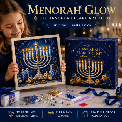 🔥Only Today BUY 2 GET 1 FREE🎁 DIY Hanukkah Pearl Art Kit ✨