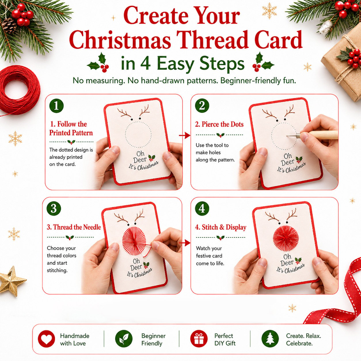 🎄🧵Merry & Bright Christmas DIY Kit