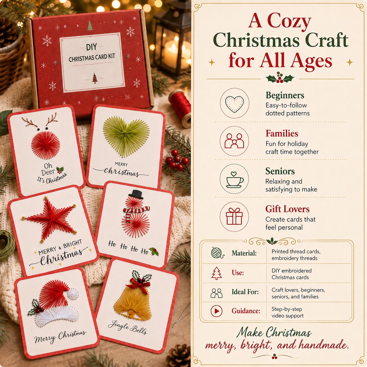 🎄🧵Merry & Bright Christmas DIY Kit