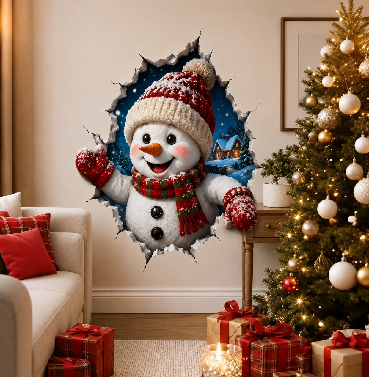 🔥Last Day 49% OFF-Creative 3D Christmas Santa Wall Sticker