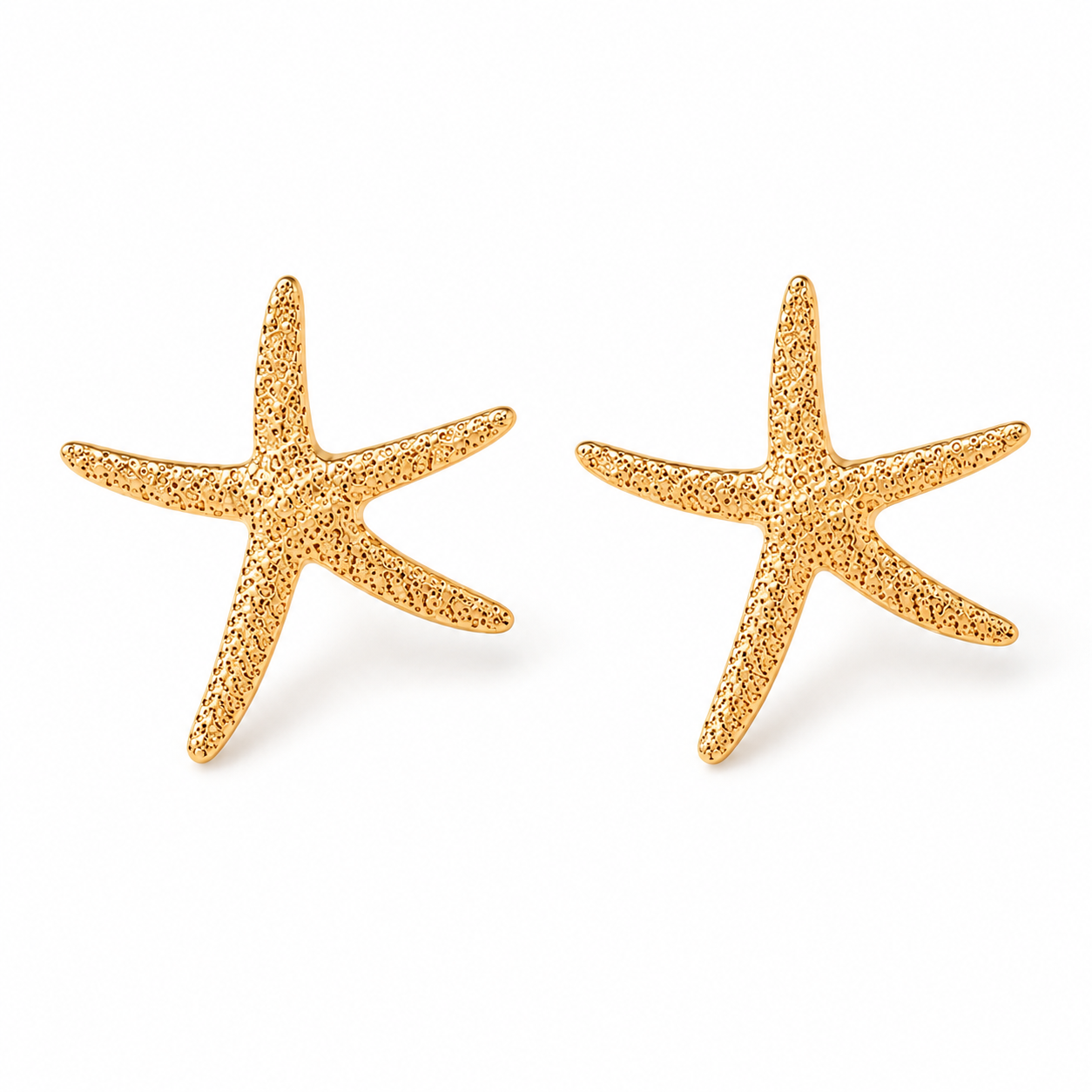 Gold Starfish Stud Earrings