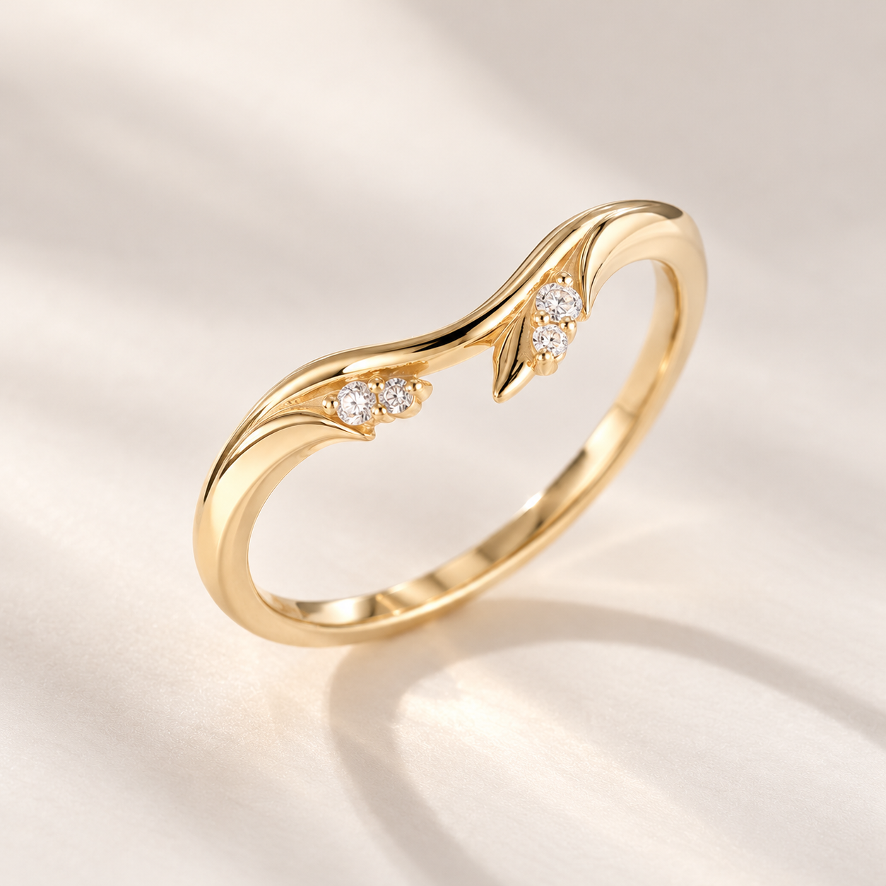 Floral Chevron Diamond Ring