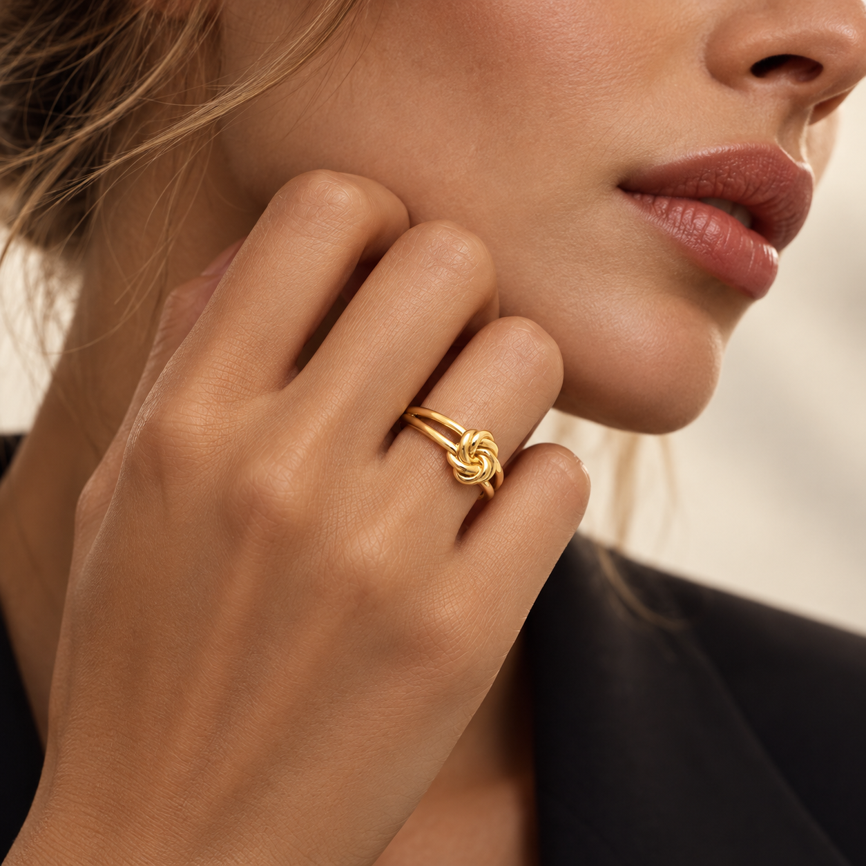 Minimalist Knot Gold Ring