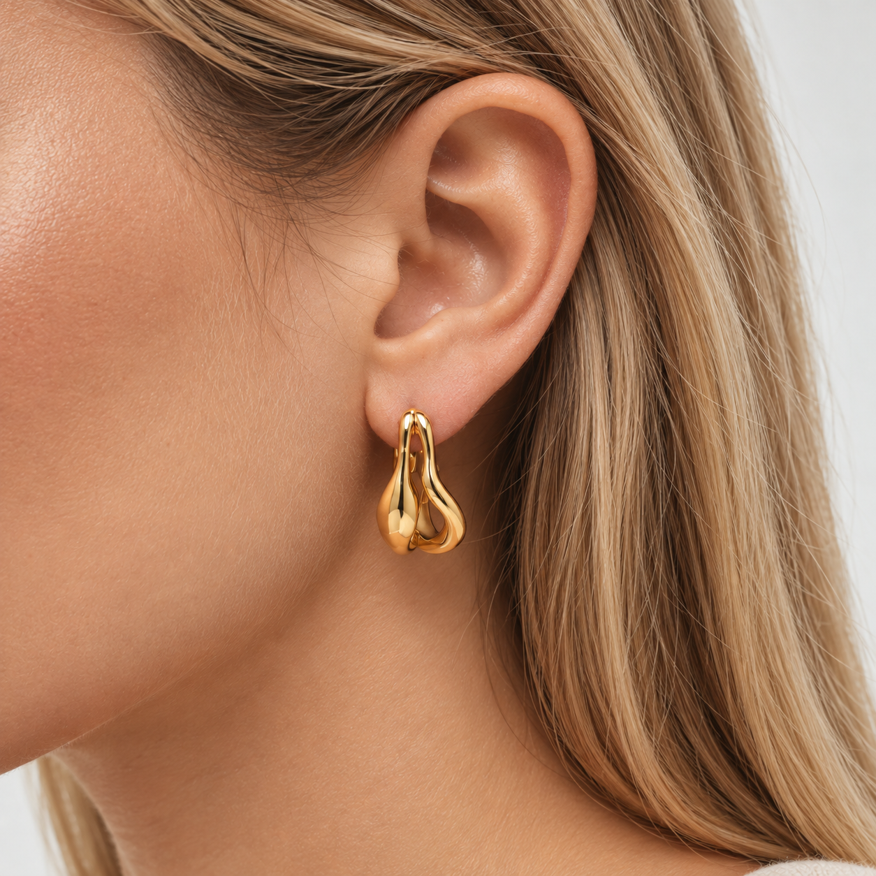 Sculptural Wave Hoop Earrings