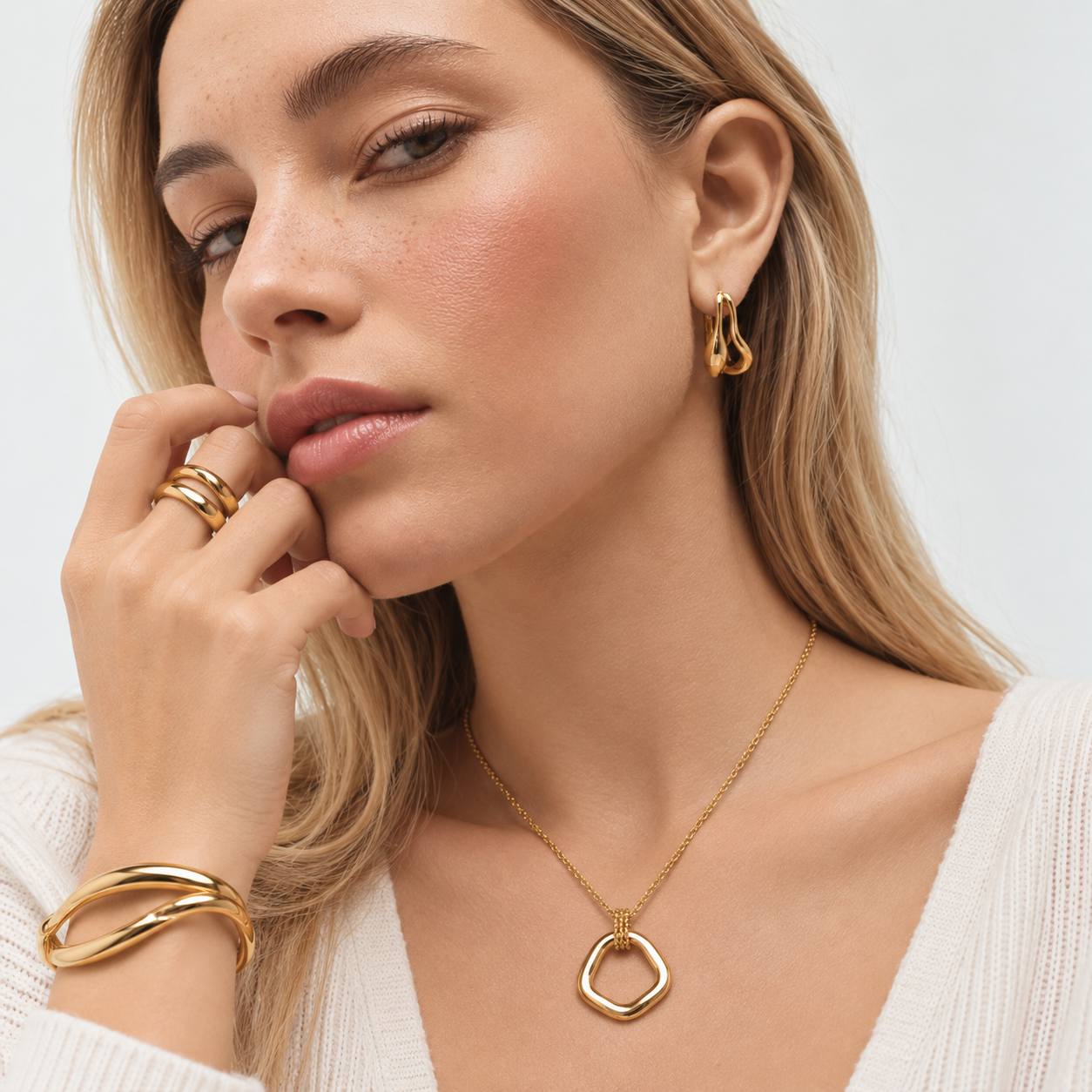 Sculptural Wave Hoop Earrings
