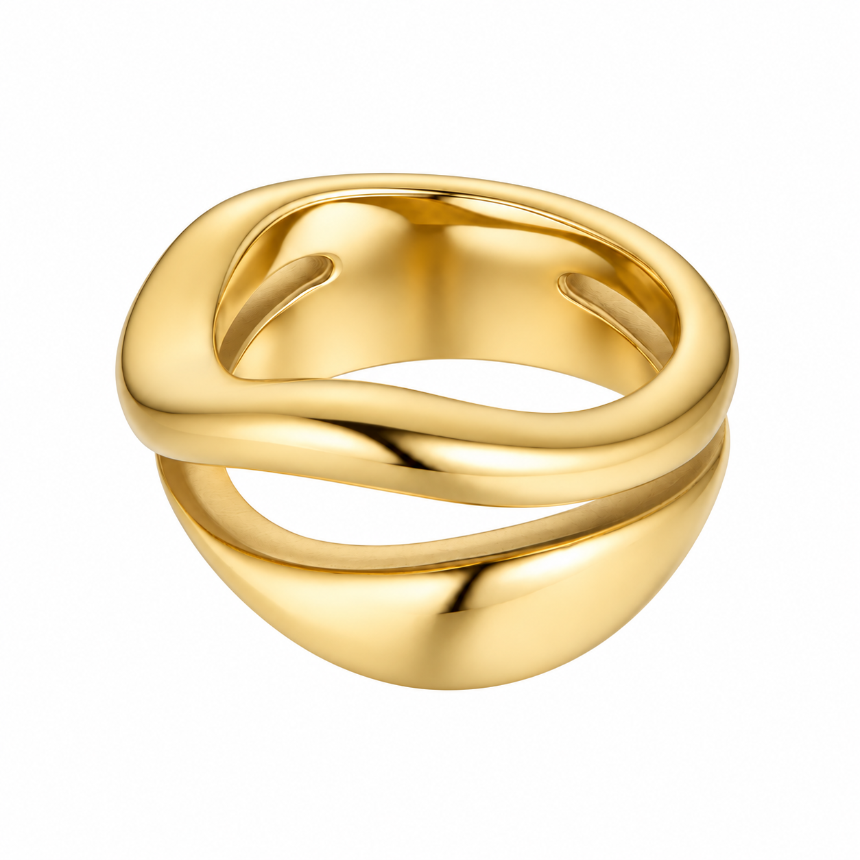 Sculptural Crossover Ring