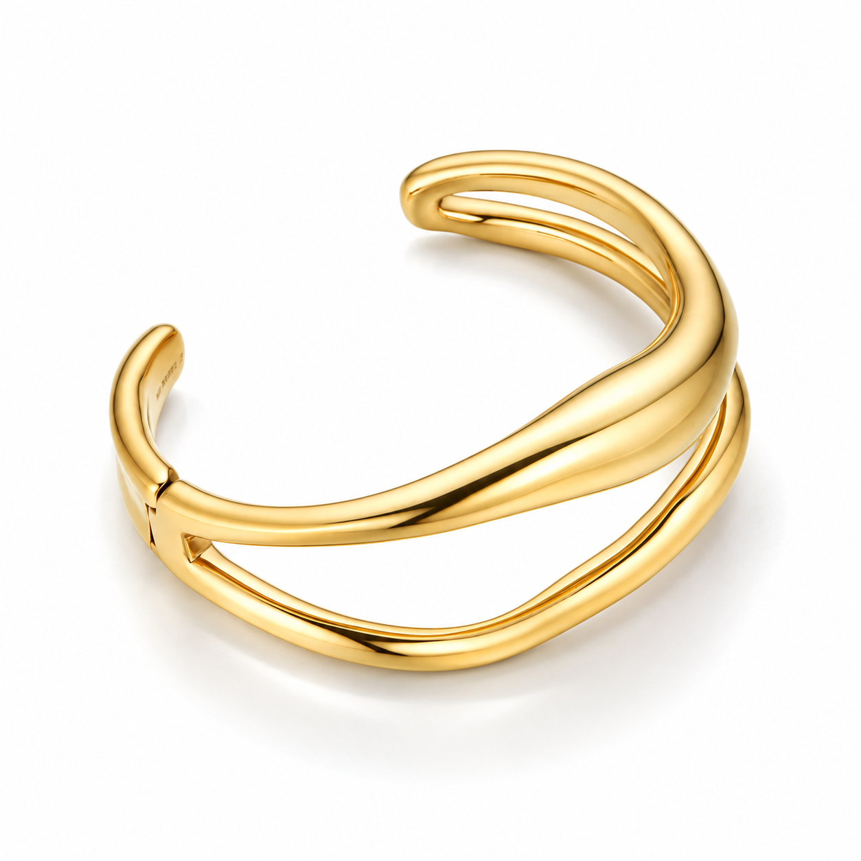 Sculptural Double Wave Cuff Bracelet