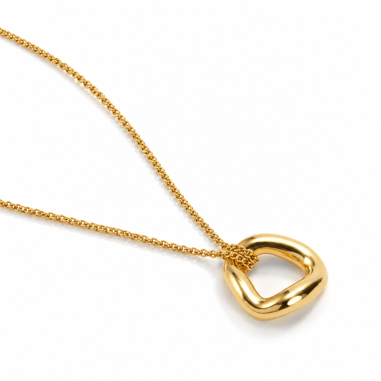 Sculptural Organic Circle Pendant Necklace