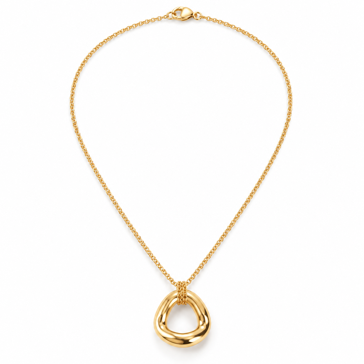 Sculptural Organic Circle Pendant Necklace