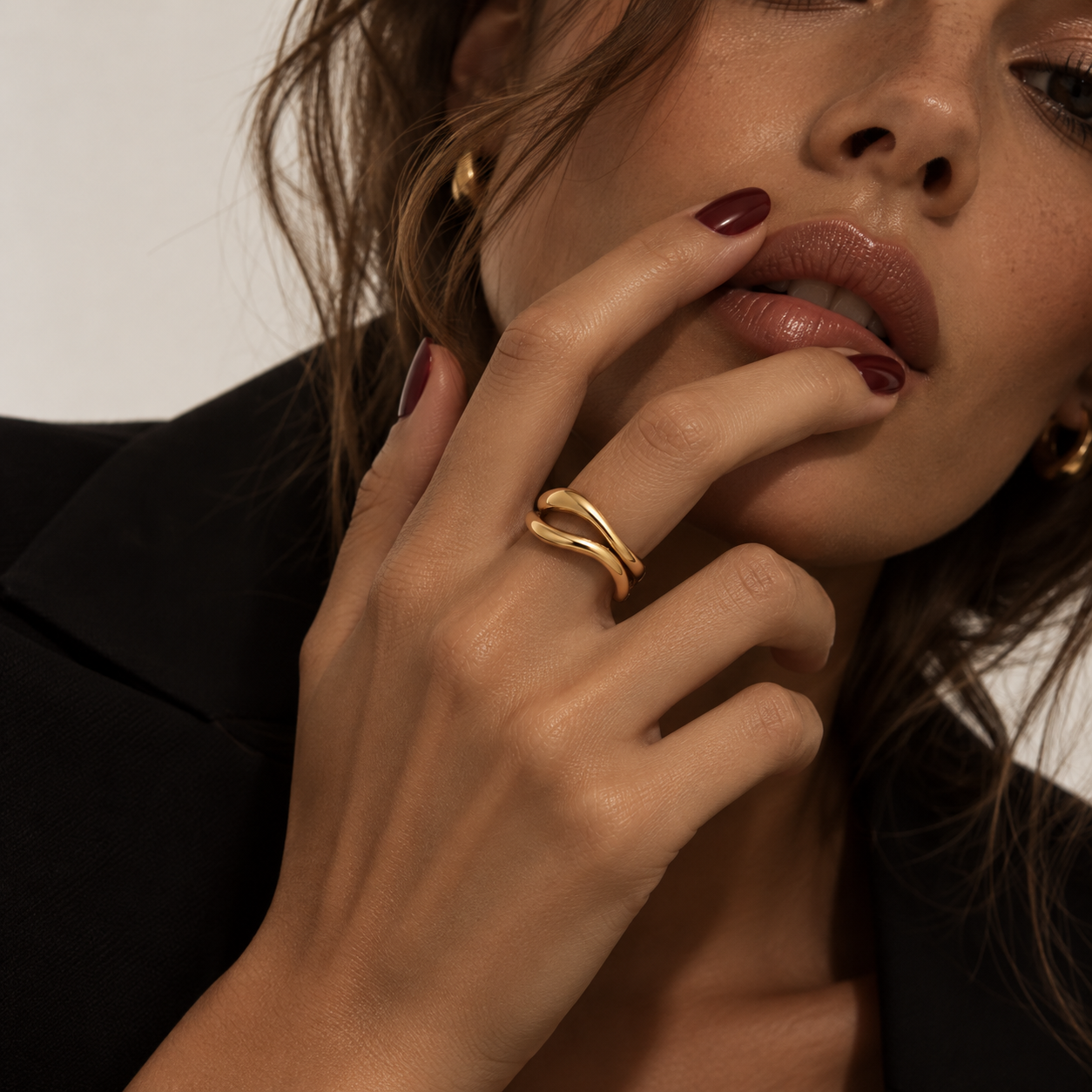 Sculptural Crossover Ring