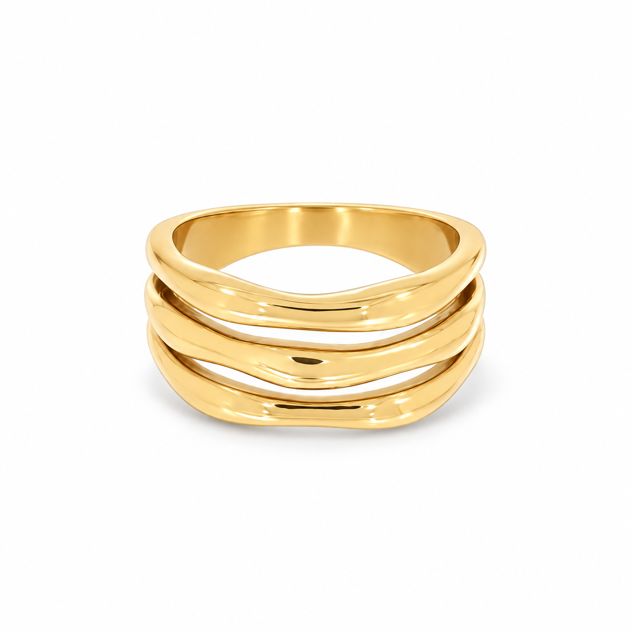 Triple Layer Gold Ring