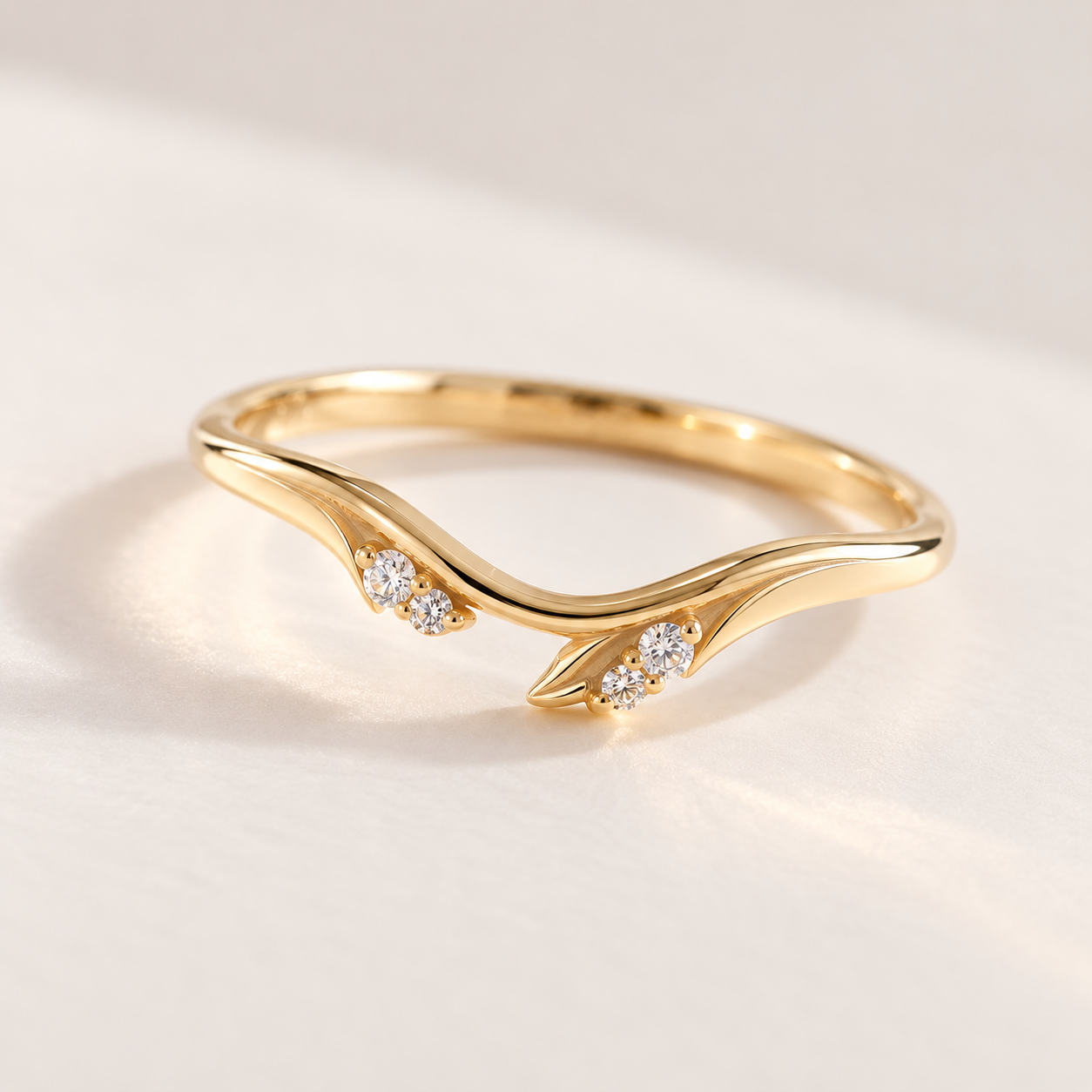 Floral Chevron Diamond Ring