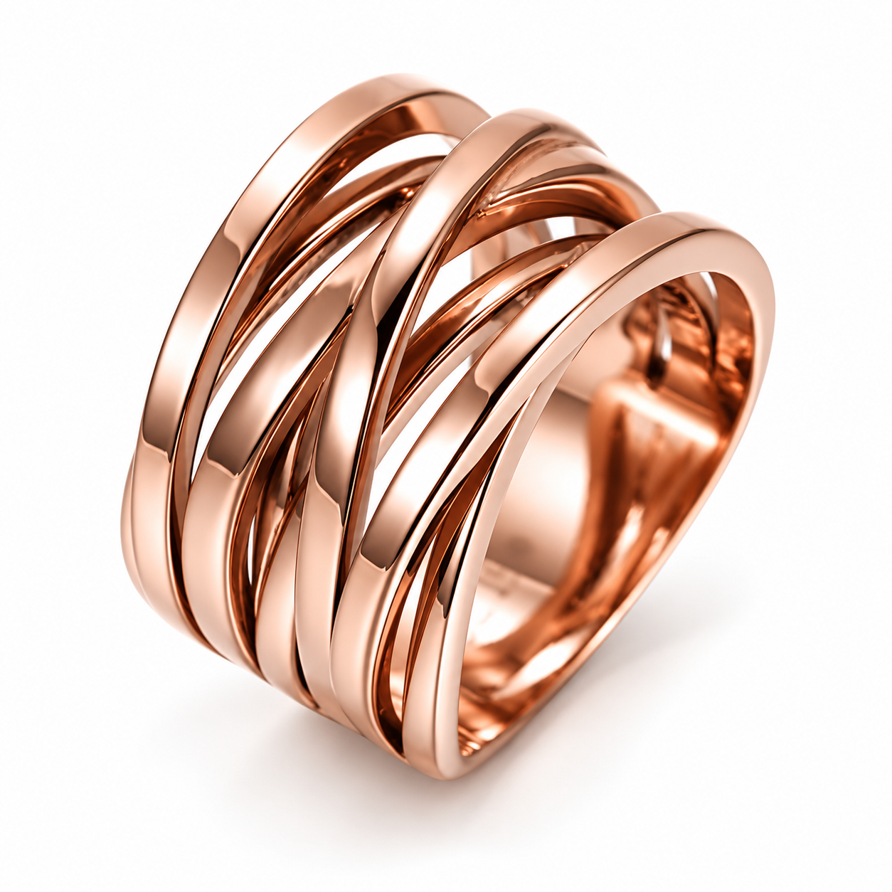 Sculpted Crossover Multi-Band Ring