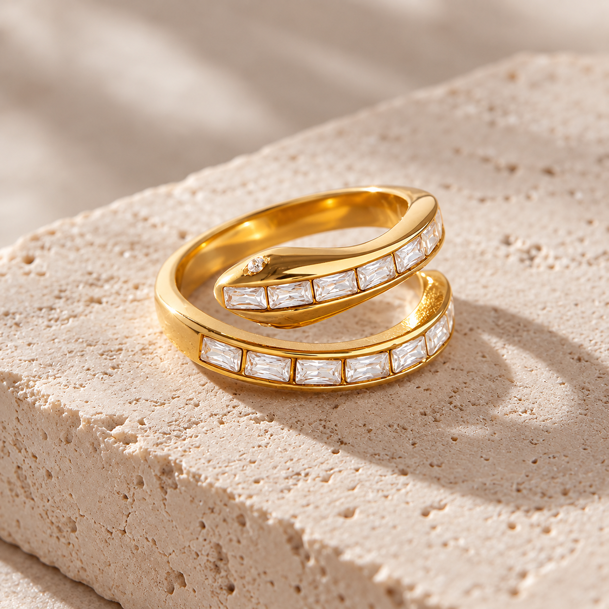 Crystal Serpent Wrap Ring
