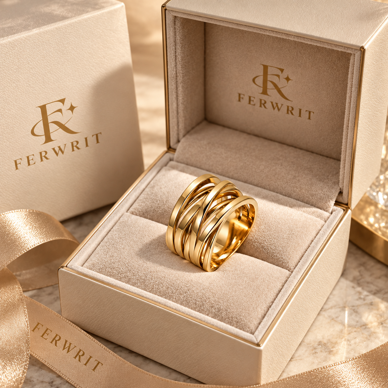 Sculpted Crossover Multi-Band Ring