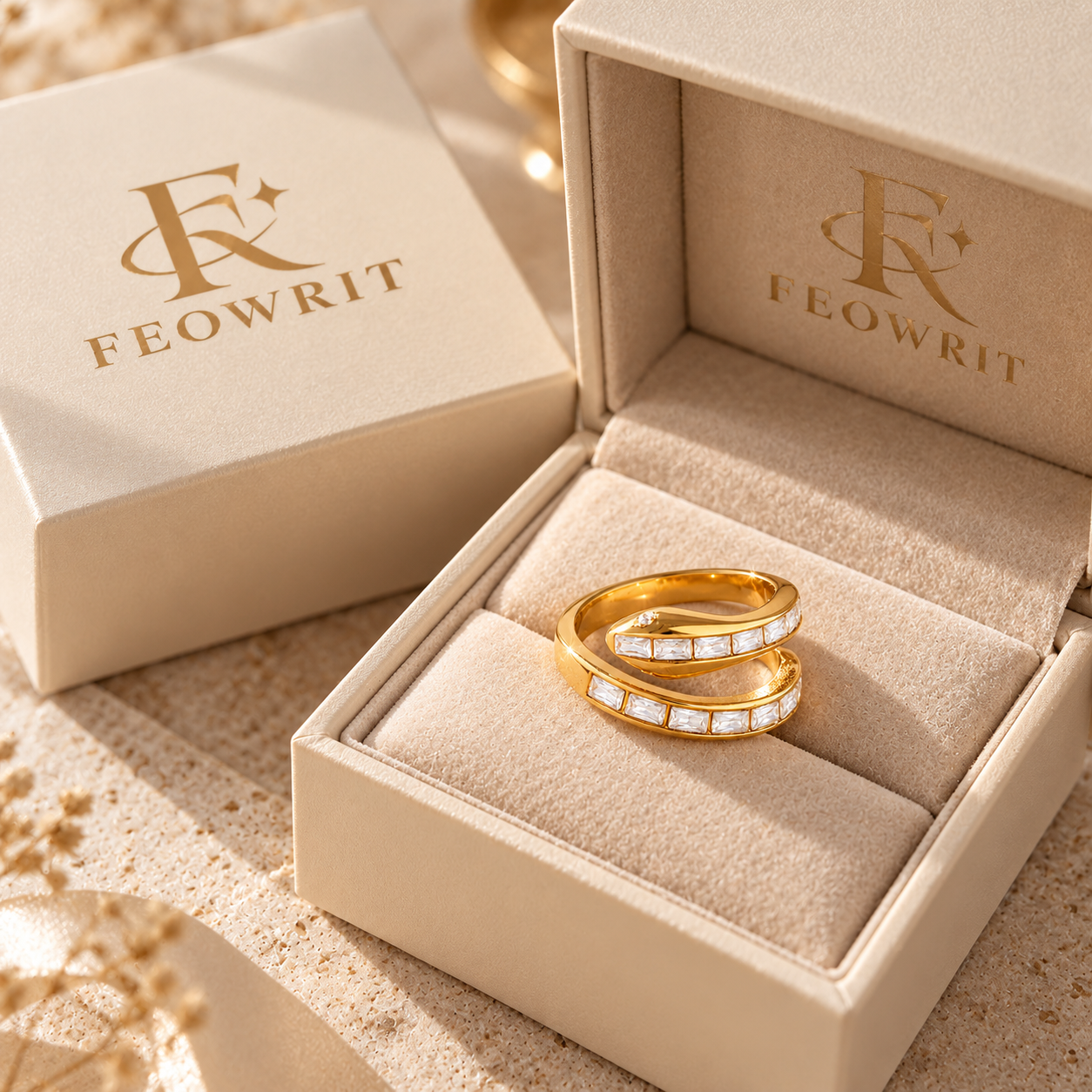 Crystal Serpent Wrap Ring