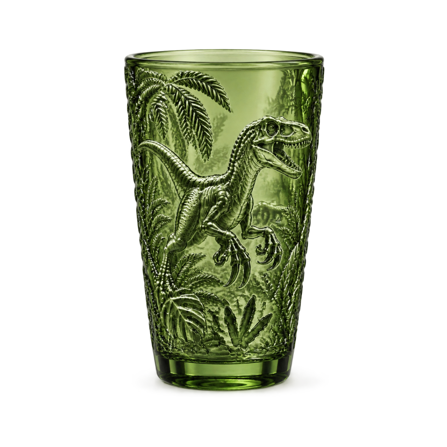 Dinosaur Fossil Glass Collection | Prehistoric Amber & Jungle Green Tumbler Set