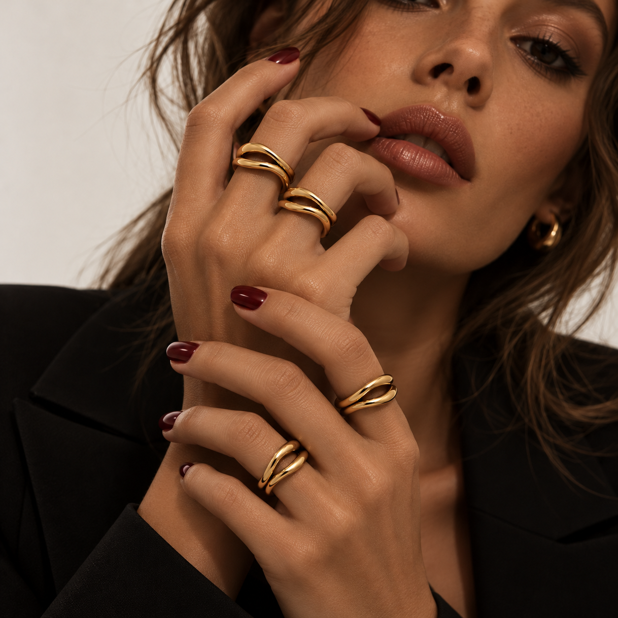 Sculptural Crossover Ring