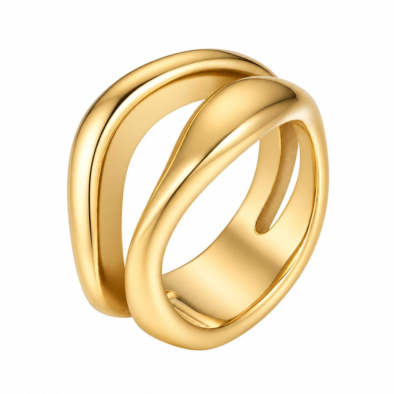 Sculptural Crossover Ring