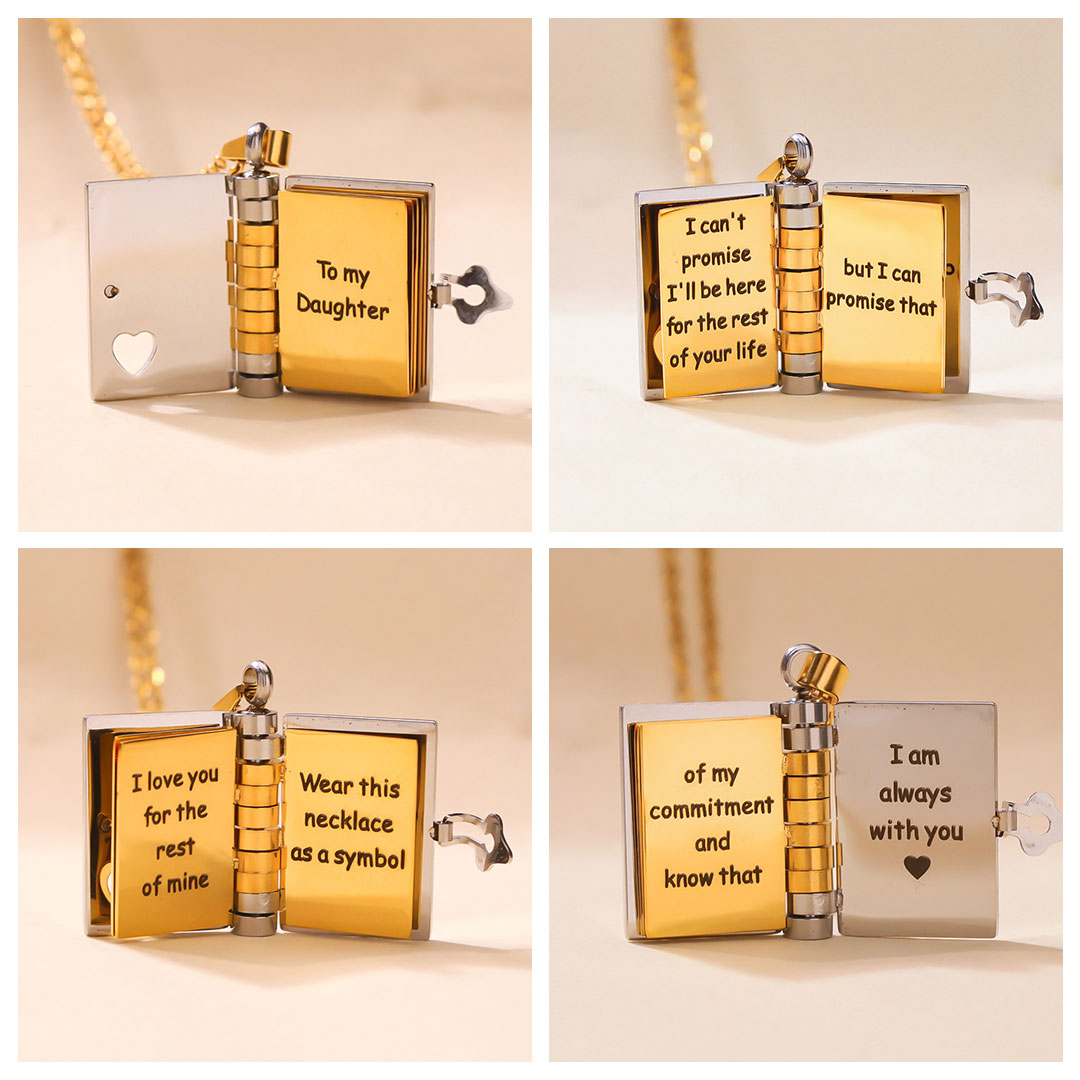 💞For Daughter - I'm Always With You Book Necklace