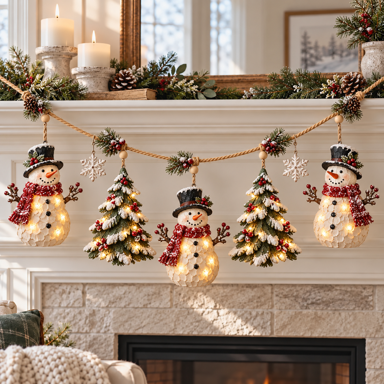 🦌🎄Lighted Woodland Christmas Garland