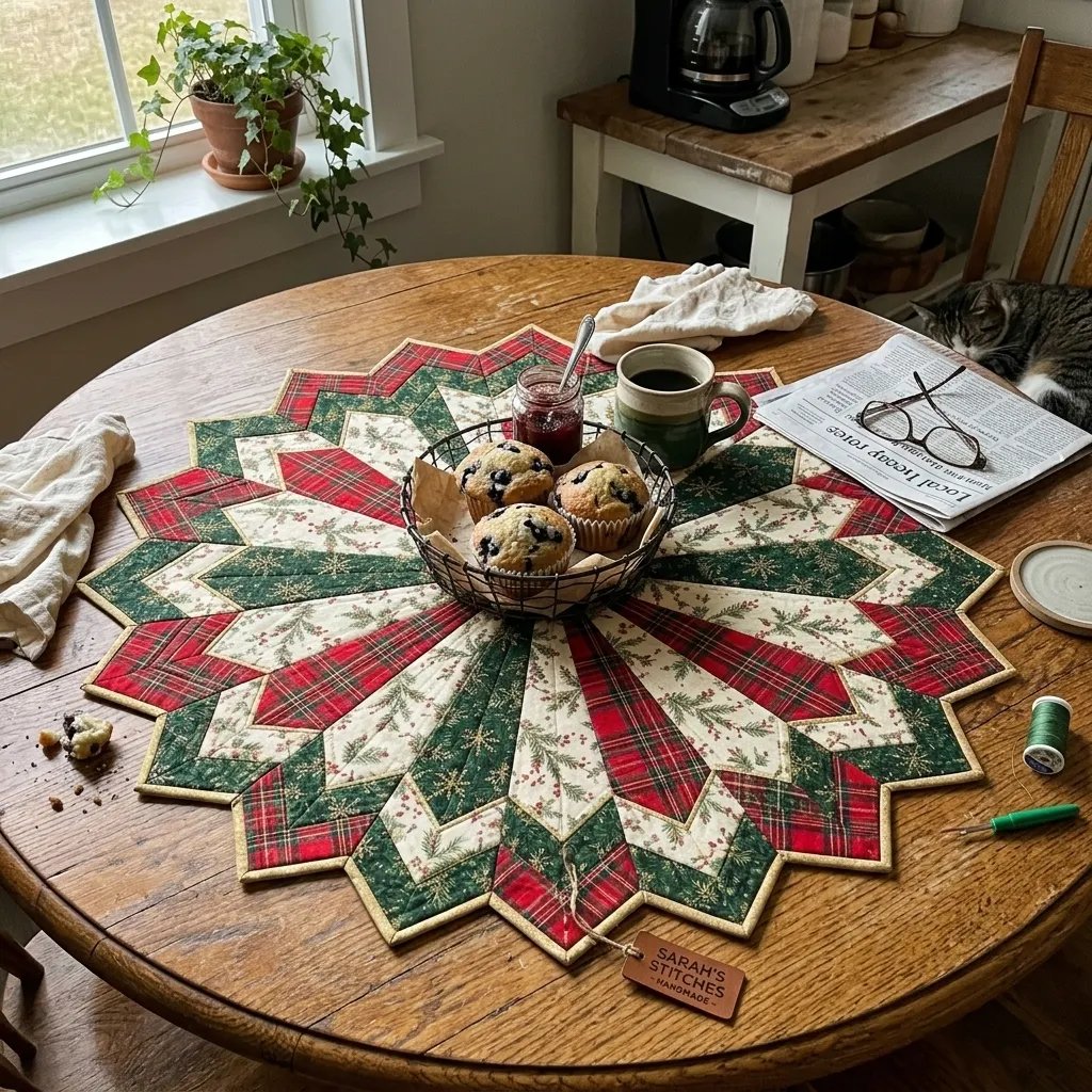 🎄Holiday Star Table Topper Quilting Template Set | DIY Sewing Kit, Not Finished Tablecloth