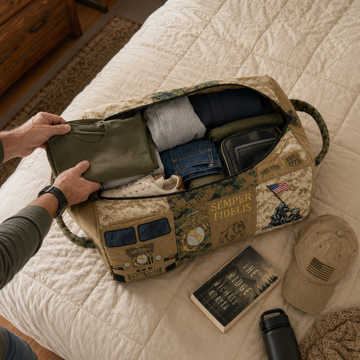 🎖️100% Handmade Marine Corps Bag - Built for commuters, gym sessions, weekend trips – and everything in between.